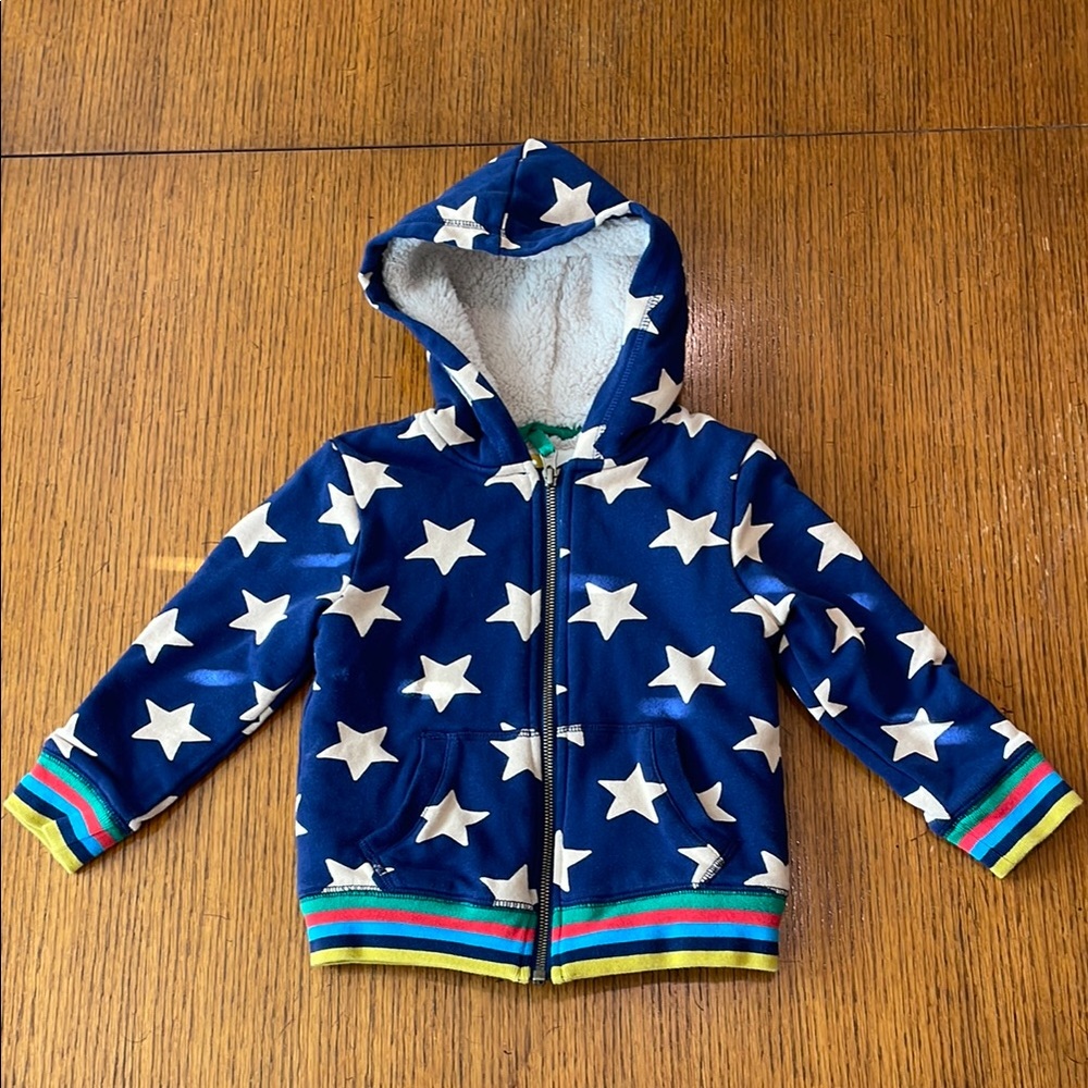 Mini Boden Cream Sherpa Jacket